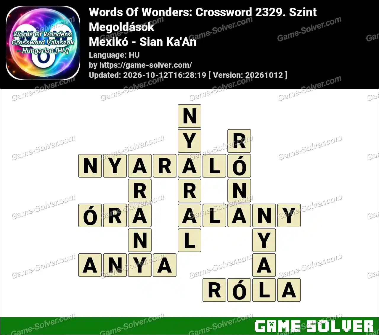 Words Of Wonders: Crossword 2329. Szint Megoldások – Mexikó – Sian Ka’An